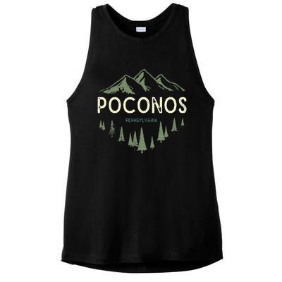 Pocono Mountains Souvenir Poconos Pennsylvania  Ladies PosiCharge Tri-Blend Wicking Tank