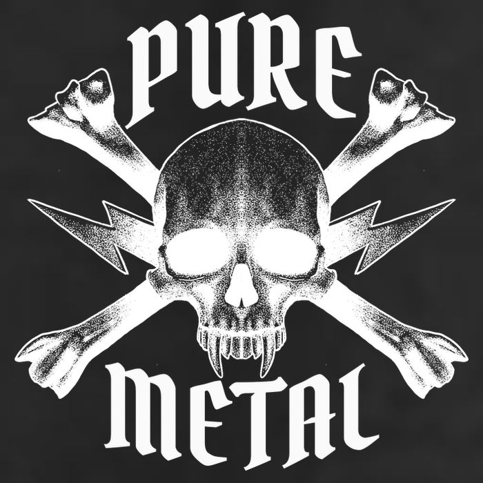 Pure Metal Skull Bone 7 Panel Mesh Trucker Snapback Hat