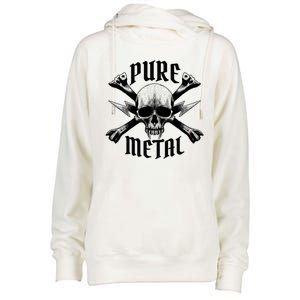 Pure Metal Skull Bone Womens Funnel Neck Pullover Hood