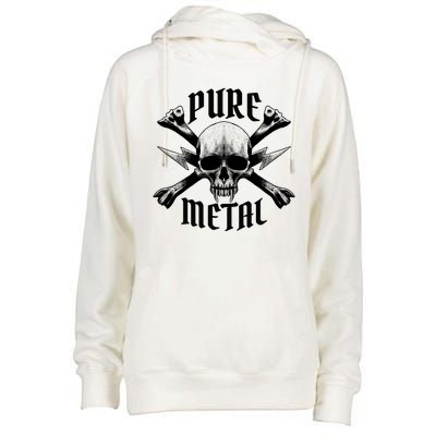 Pure Metal Skull Bone Womens Funnel Neck Pullover Hood