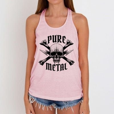 Pure Metal Skull Bone Women's Knotted Racerback Tank