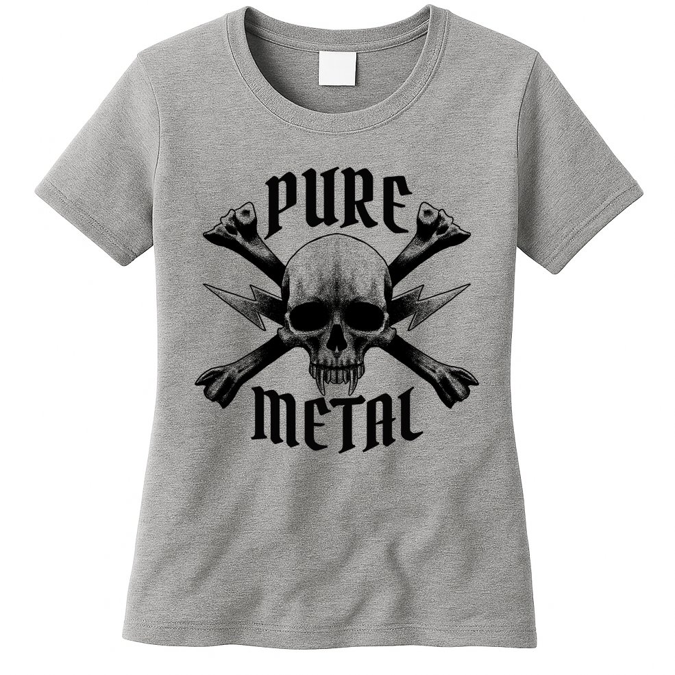Pure Metal Skull Bone Womens T-Shirt