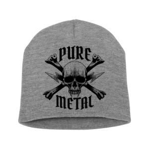 Pure Metal Skull Bone Short Acrylic Beanie