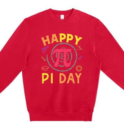 Pi Math Science STEM Gift 3.14 Pi Day Vintage Retro Premium Crewneck Sweatshirt