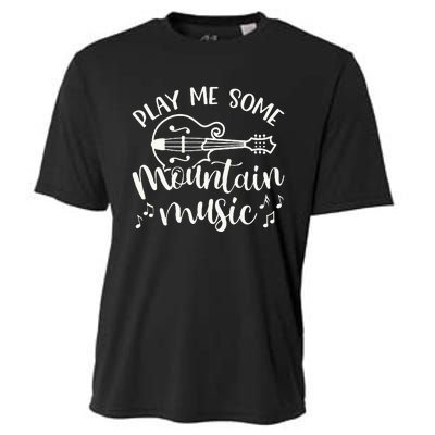 Play Me Some Mountain Music Mandolin Cute Southern Funny Cooling Performance Crew T-Shirt