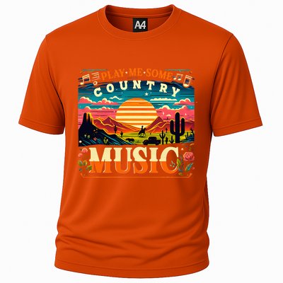 Play Me Some Country Music Vintage Retro Country Music Cooling Performance Crew T-Shirt