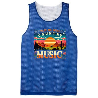 Play Me Some Country Music Vintage Retro Country Music Mesh Reversible Basketball Jersey Tank