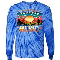 Play Me Some Country Music Vintage Retro Country Music Tie-Dye Long Sleeve Shirt