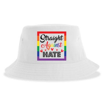 Pride Month Straight Against Hate Lgbt Gift Sustainable Bucket Hat