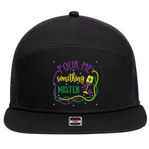 Pour Me Something Mister Mardi Gras Carnival Costume Gift 7 Panel Mesh Trucker Snapback Hat