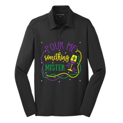 Pour Me Something Mister Mardi Gras Carnival Costume Gift Silk Touch Performance Long Sleeve Polo