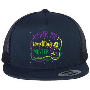 Pour Me Something Mister Mardi Gras Carnival Costume Gift Flat Bill Trucker Hat