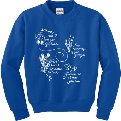 Practical Magic Spell Salt Rosemary Lavender Love Gift Kids Sweatshirt