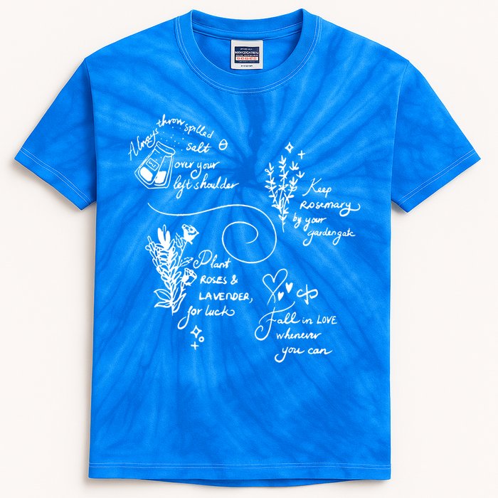 Practical Magic Spell Salt Rosemary Lavender Love Gift Kids Tie-Dye T-Shirt