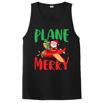 Plane Merry Santa Airplane Pilot Xmas Holiday Christmas Gift PosiCharge Competitor Tank