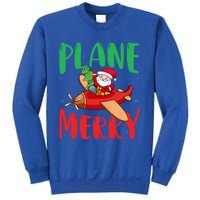 Plane Merry Santa Airplane Pilot Xmas Holiday Christmas Gift Sweatshirt