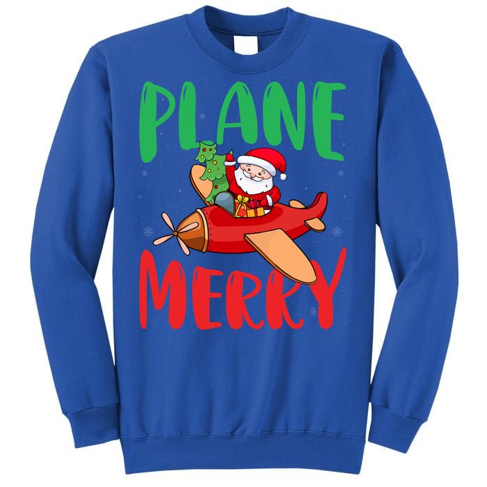 Plane Merry Santa Airplane Pilot Xmas Holiday Christmas Gift Sweatshirt