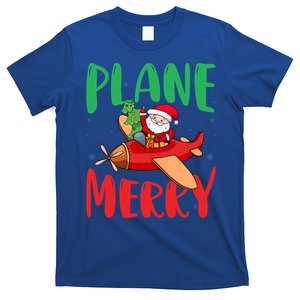 Plane Merry Santa Airplane Pilot Xmas Holiday Christmas Gift T-Shirt