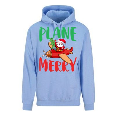 Plane Merry Santa Airplane Pilot Xmas Holiday Christmas Gift Unisex Surf Hoodie