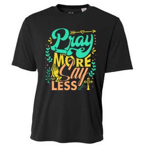 Pray More Say Less Christian Cooling Performance Crew T-Shirt