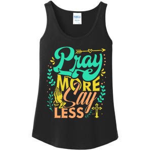 Pray More Say Less Christian Ladies Essential Tank