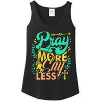 Pray More Say Less Christian Ladies Essential Tank