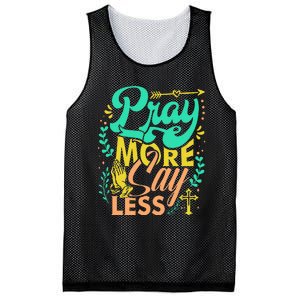 Pray More Say Less Christian Mesh Reversible Basketball Jersey Tank