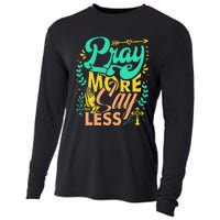 Pray More Say Less Christian Cooling Performance Long Sleeve Crew