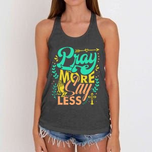 Pray More Say Less Christian Women's Knotted Racerback Tank