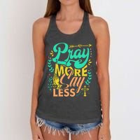 Pray More Say Less Christian Women's Knotted Racerback Tank