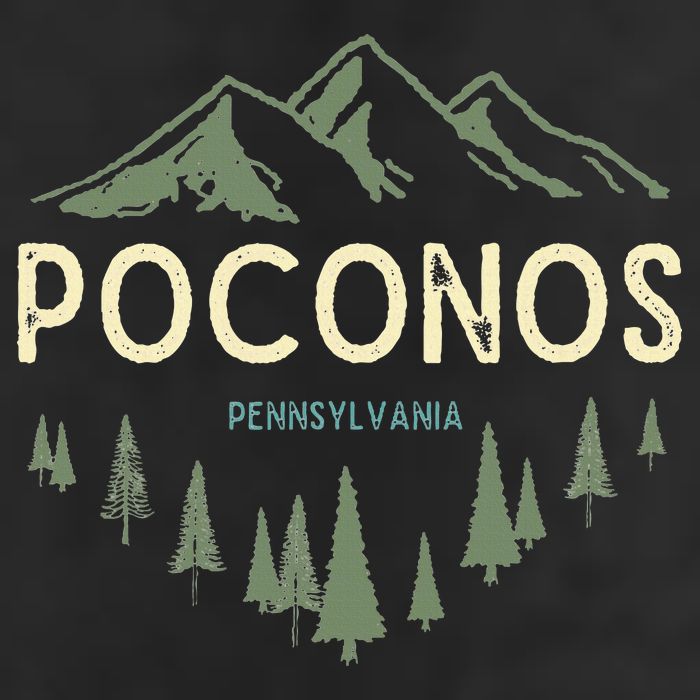 Pocono Mountains Souvenir Poconos Pennsylvania 7 Panel Mesh Trucker Snapback Hat