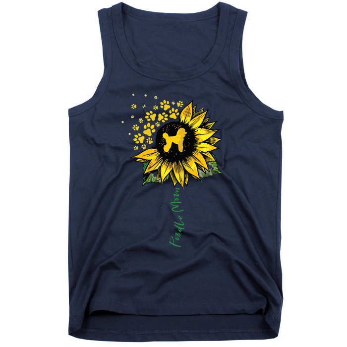 Poodle Mom Sunflower Poodle Lover Gifts Dog Mom Mama Tank Top