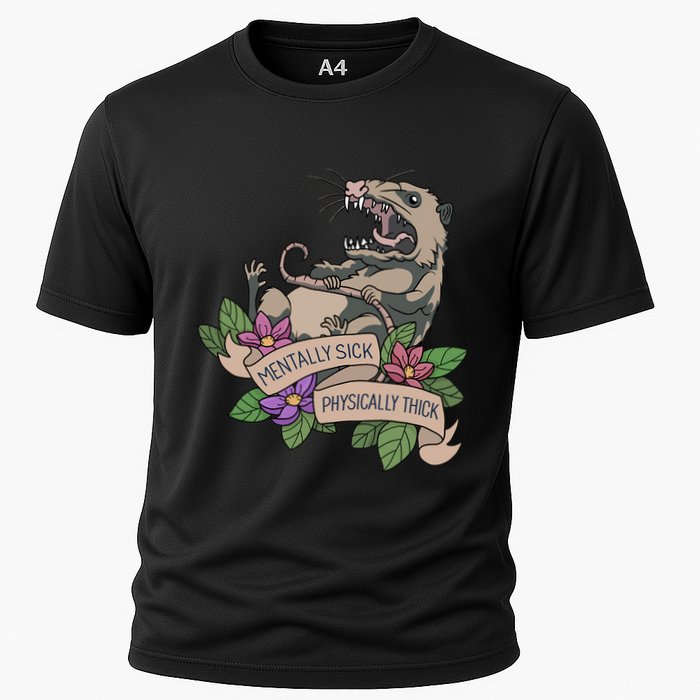 Possum Mentally Sick Physically Thick Cooling Performance Crew T-Shirt