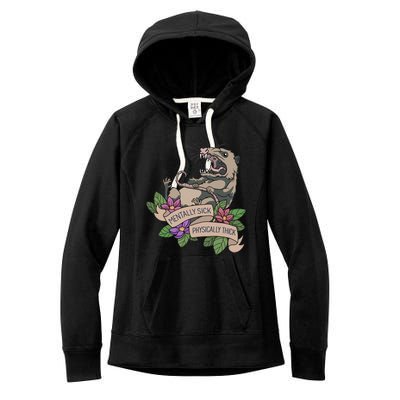 Possum Mentally Sick Physically Thick Women's Fleece Hoodie