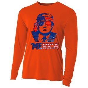 Patriotic Merica Support Making America Great Again Cute Gift Cooling Performance Long Sleeve Crew