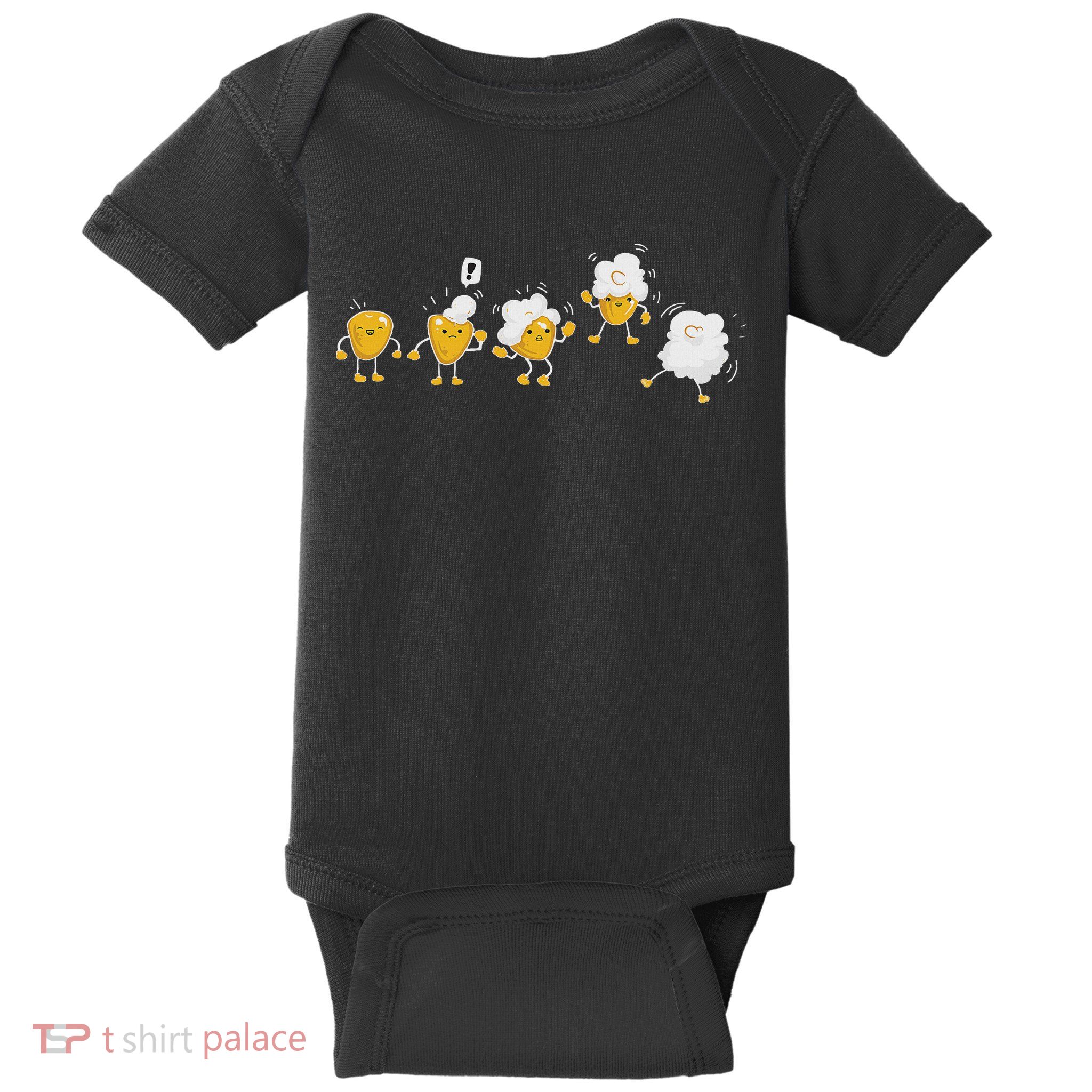 Popcorn Movies Snack Cinema Tv Shows Funny Popcorn Baby Bodysuit