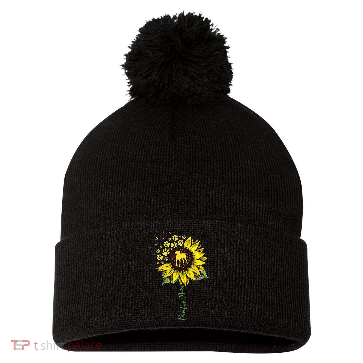 Pointer Mom Sunflower German Shorthaired Pointer Gifts Dog Pom Pom 12in Knit Beanie