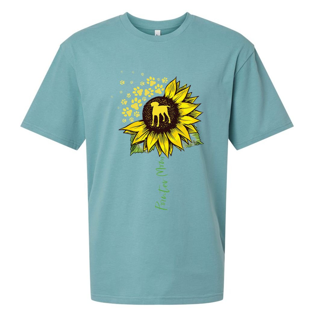 Pointer Mom Sunflower German Shorthaired Pointer Gifts Dog Sueded Cloud Jersey T-Shirt