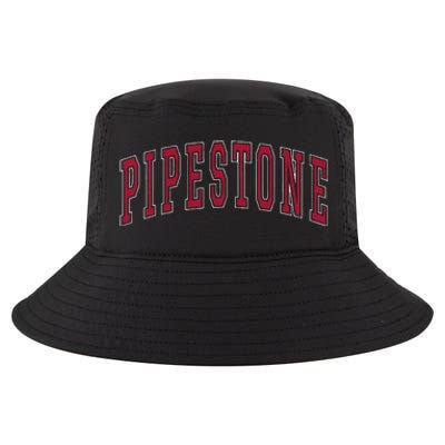 Pipestone Minnesota Souvenir College Style Red Text Cool Comfort Performance Bucket Hat