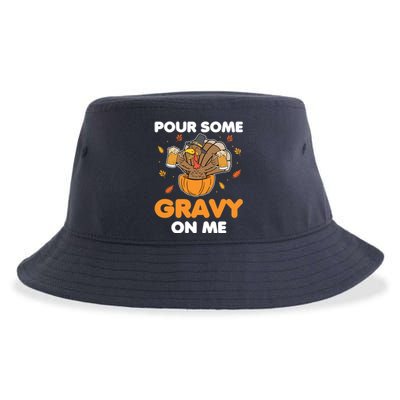 Pour Me Some Gravy On Me Beer Turkey Thanksgiving Sustainable Bucket Hat