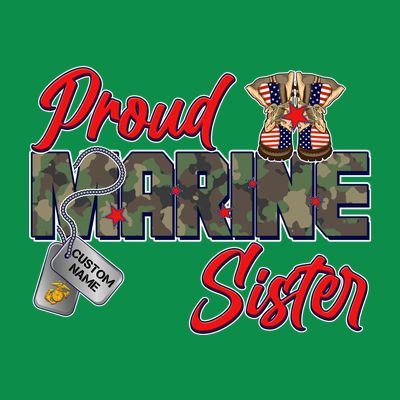 Proud Marine Sister Personalize Dog Tags T-Shirt