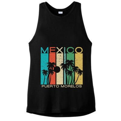 Puerto Morelos Souvenir Mexico Summer Gift Ladies PosiCharge Tri-Blend Wicking Tank