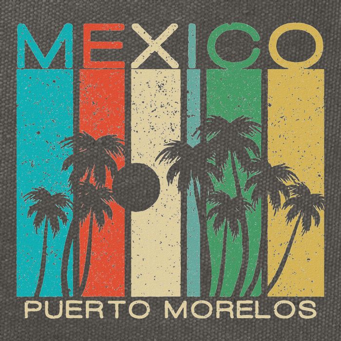 Puerto Morelos Souvenir Mexico Summer Gift Cotton Canvas Backpack