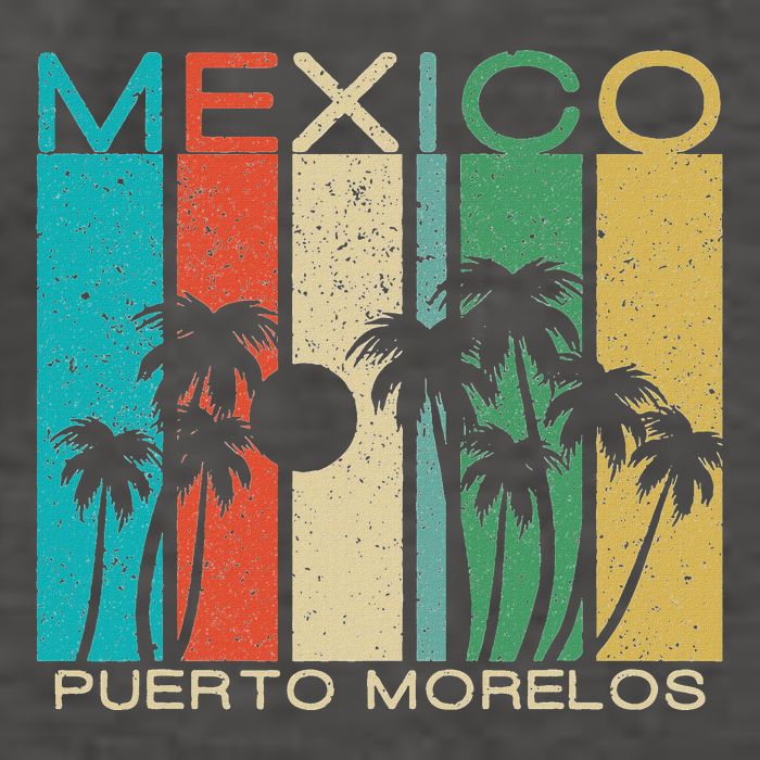 Puerto Morelos Souvenir Mexico Summer Gift Vector Backpack