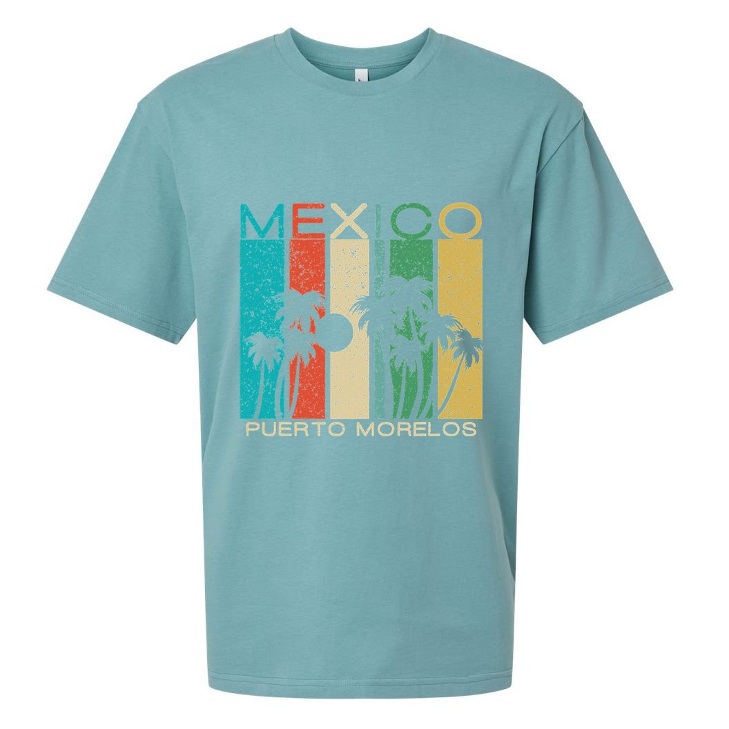 Puerto Morelos Souvenir Mexico Summer Gift Sueded Cloud Jersey T-Shirt