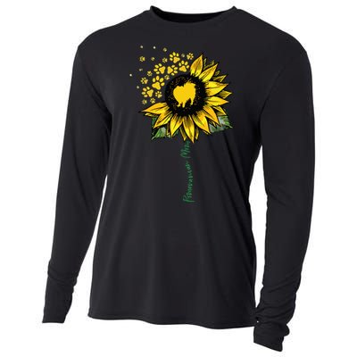 Pomeranian Mom Sunflower Pomeranian Gifts Dog Mom Mama Cooling Performance Long Sleeve Crew