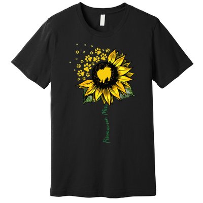 Pomeranian Mom Sunflower Pomeranian Gifts Dog Mom Mama Premium T-Shirt