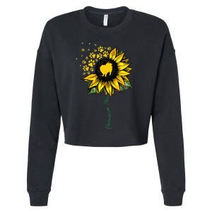 Pomeranian Mom Sunflower Pomeranian Gifts Dog Mom Mama Cropped Pullover Crew