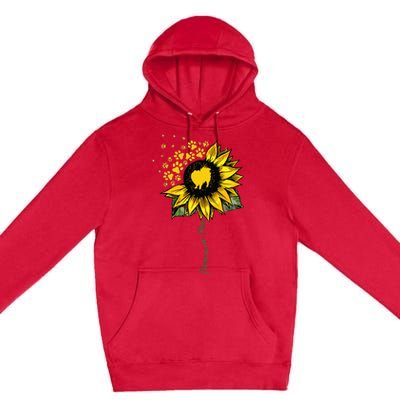 Pomeranian Mom Sunflower Pomeranian Gifts Dog Mom Mama Premium Pullover Hoodie