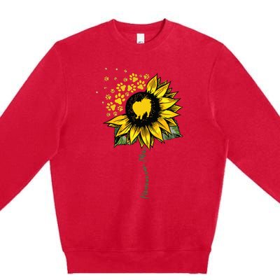 Pomeranian Mom Sunflower Pomeranian Gifts Dog Mom Mama Premium Crewneck Sweatshirt